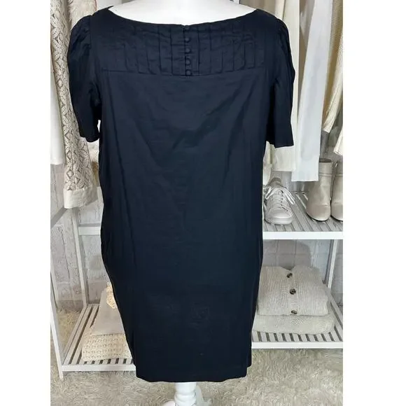 Gap Women's Size 20 Black Puff Sleeve Knee Length Button Back Shift Dress #0522 - Picture 6 of 11